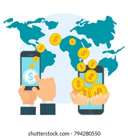 Remittance Images Stock Photos Vectors Shutterstock - money transfer using mobile device smart phone with banking payment app internet banking