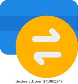 Projeto de vetor de transferência de dinheiro em estilo moderno, banco digital e conceito de processo de pagamento de negócios, ilustração de transação financeira. Ícone Simples