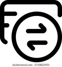 Projeto de vetor de transferência de dinheiro em estilo moderno, banco digital e conceito de processo de pagamento de negócios, ilustração de transação financeira. Ícone de Linha