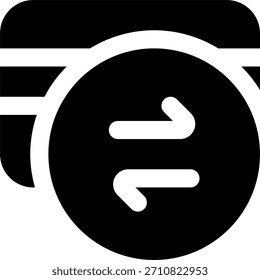 Projeto de vetor de transferência de dinheiro em estilo moderno, banco digital e conceito de processo de pagamento de negócios, ilustração de transação financeira. Ícone de Glifo
