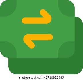 Projeto de vetor de transferência de dinheiro em estilo moderno, transação on-line e conceito de transferência financeira global, ilustração bancária digital. Ícone Simples