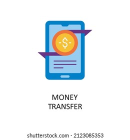 Money Transfer Vector Flat Icon Design illustration. Banking and Payment Symbol on White background EPS 10 File