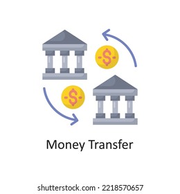Icono plano de diseño del vector de transferencia de dinero. Símbolo de banca y pago en fondo blanco EPS 10 Archivo