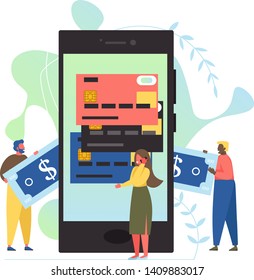 Money transfer, vector flat style design illustration