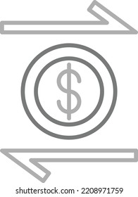 Icono del vector de transferencia de dinero. Se puede usar para imprimir, móviles y aplicaciones web.