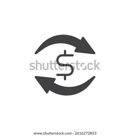 Money transfer vector icon. filled flat sign for mobile concept and web design. Loan Repay glyph icon. Debt repayment symbol, logo illustration. Vector graphics