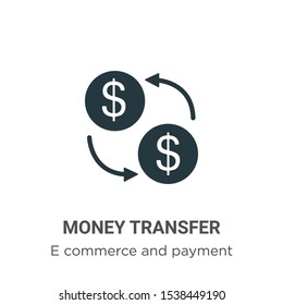 Money transfer vector icon on white background. Flat vector money transfer icon symbol sign from modern e commerce and payment collection for mobile concept and web apps design.