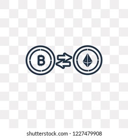 Money transfer vector outline icon isolated on transparent background, high quality linear Money transfer transparency concept can be used web and mobile