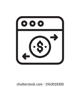 Money Transfer Vector Outline Icon. Banking and Finance Symbol EPS 10 FIle