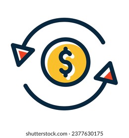 Money Transfer Vector Thick Line Filled Dark Colors Icons For Personal And Commercial Use.
