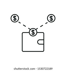 money transfer. wallet and money and coins. send money.