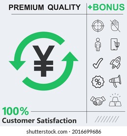 money transfer, yuan vector icon graphic elements for your work
