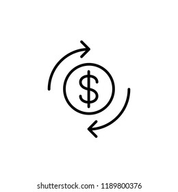 money transfering symbol line black icon