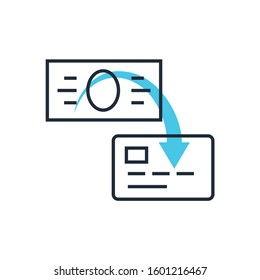 Money transfers. Vector linear icon isolated on white background.