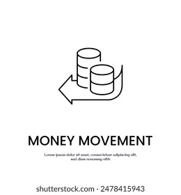 money transition thin outline icon vector design good for web or mobile app
