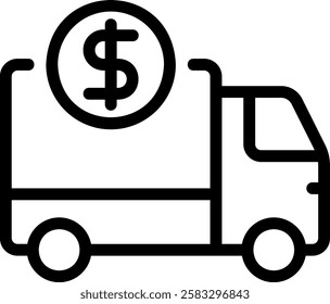 money transport line icon illustration vector