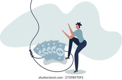 Money Trap Concept .Financial Scam, Greed Bait and Investment Fraud Risk Illustration