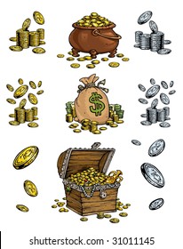 Money and Treasure Cartoon style