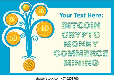 Money Tree Bitcoin Infographics. Vector illustration.