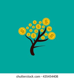 Money tree with coins. EPS vector.
