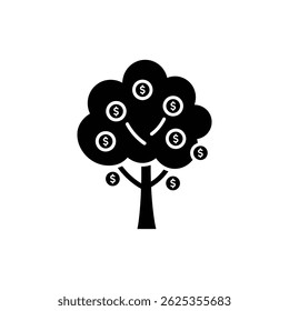 Arbre de l'Argent avec des Pièces comme Feuilles