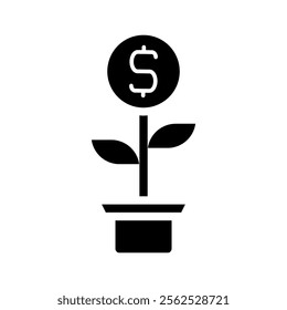 Money tree with dollar sign. Concept of investment, financial growth, and wealth.