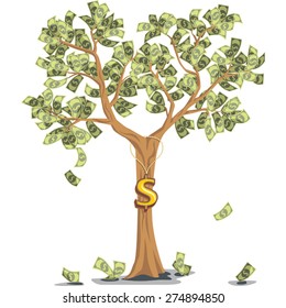 money tree with dollars