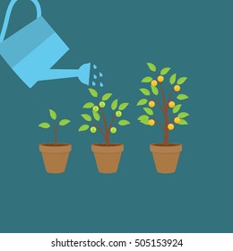 Money Tree, Financial Growth Flat Concept Vector Illustration EPS10