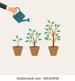 Money Tree, Financial Growth Flat Concept Vector Illustration EPS10