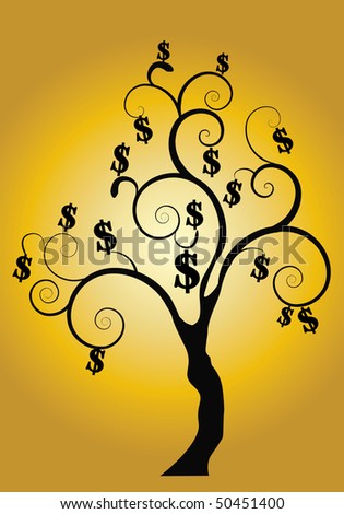 money tree gold background