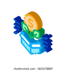 vector de icono de crecimiento de árbol de dinero. signo de crecimiento de árbol de dinero isométrico. ilustración de símbolo aislado de color