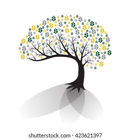 money tree growing up - vector illustration