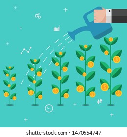 money tree hand startup concept for design eps 10 vector