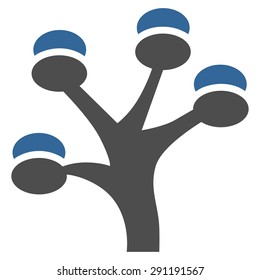 Money Tree icon from Commerce Set. Vector style: bicolor flat symbol, cobalt and gray colors, rounded angles, white background.