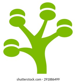 Money Tree icon from Commerce Set. Vector style: flat symbol, eco green color, rounded angles, white background.