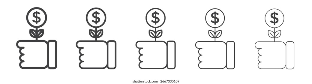 Diseño del icono del árbol del dinero, logotipo, App, interfaz de usuario. Ilustración vectorial, EPS