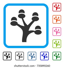Money Tree icon. Flat gray iconic symbol in a light blue rounded square. Black, gray, green, blue, red, orange color variants of Money Tree vector. Designed for web and app UI.
