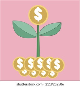 money tree icon. how to make money