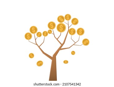 money tree icon isolated on white