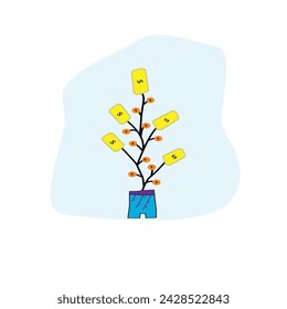 money tree icon stock vector 