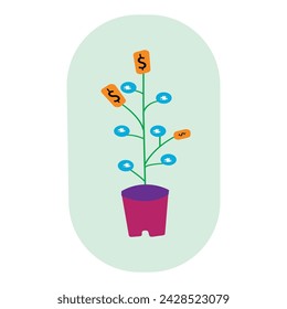 icono de árbol de dinero vector de stock