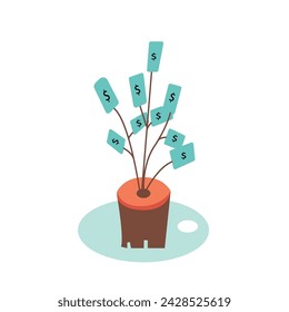 icono de árbol de dinero vector de stock