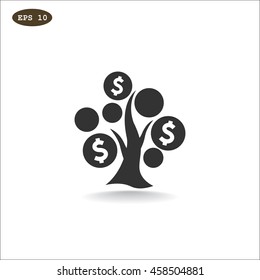  Money Tree icon vector .