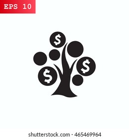 Money Tree icon vector .