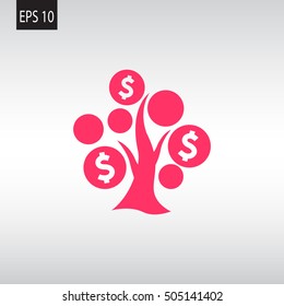  Money Tree icon vector .