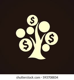  Money Tree icon vector .