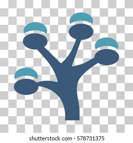 Money Tree icon. Vector illustration style is flat iconic bicolor symbol, cyan and blue colors, transparent background. Designed for web and software interfaces.