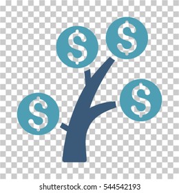 Money Tree icon. Vector pictograph style is a flat symbol, color, chess transparent background. Designed for software and web interface toolbars and menus.