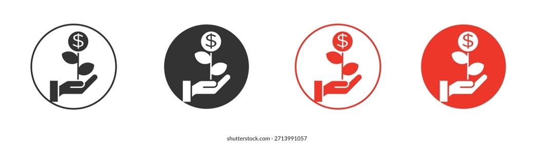 Icono del árbol del dinero. diseño de Vector de Web