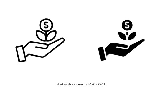 Money tree icons vector graphic pack